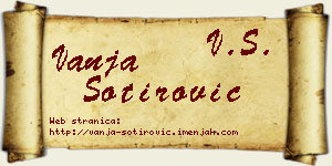 Vanja Sotirović vizit kartica